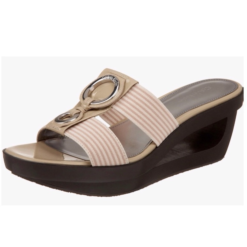 VINTAGE Calvin Klein Slip On Wedge Elastic Sandals